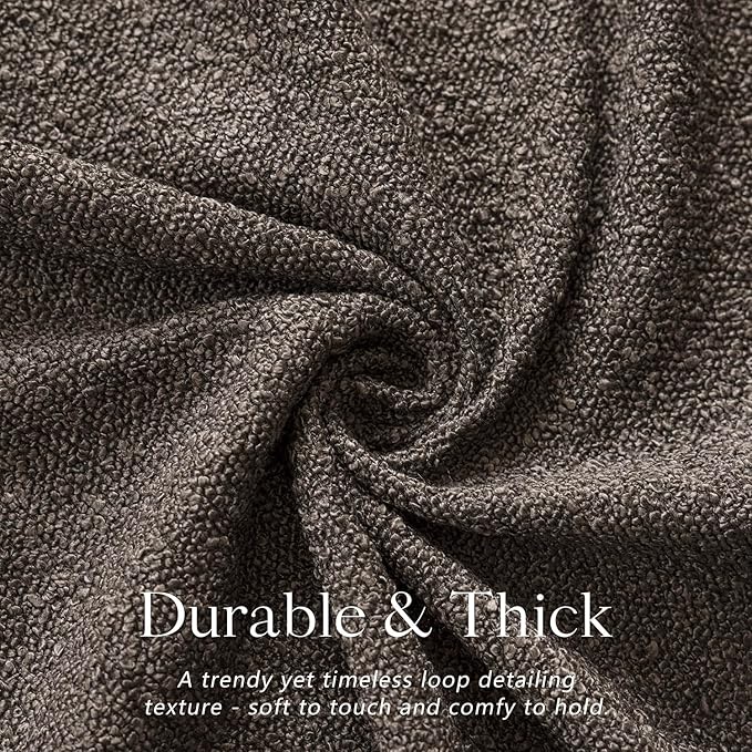 Foindtower Decorative Boucle Throw Pillow Covers Accent Solid Pillow Cases Cozy Soft Textured Couch Cushion Case for Chair Sofa Bedroom Living Room Home Decor 22 x 22 Inch,Dark Brown