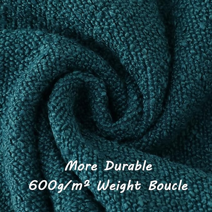 FUTEI Pack of 2 Teal Green Decorative Throw Pillow Covers 26x26 Inch Soft Cozy Solid Boucle Textured Euro Pillow Shams,Modern Home Decor for Couch Bed Living Room