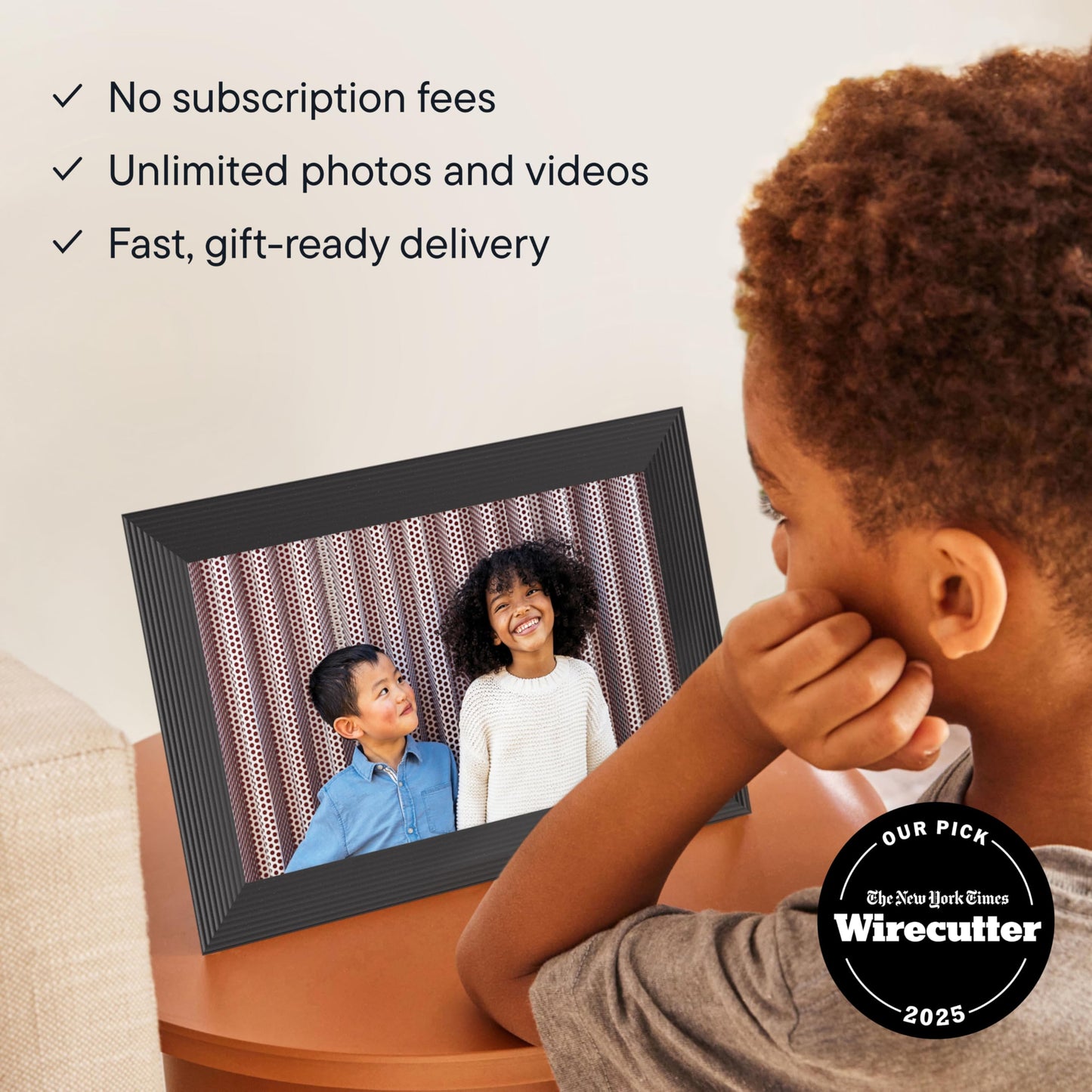 Aura 10" HD WiFi Digital Picture Frame – Free Unlimited Cloud Storage – Send Photos from Phone – No Subscription – Auto On/Off – Gift for Parents & Grandparents (Black, 10")