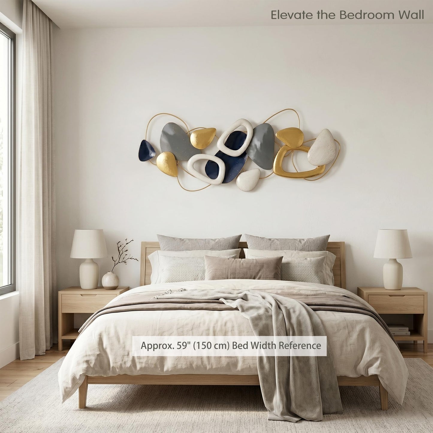 Axioglo 59" Large Wall Decor,3D Abstract Metal Wall Art for Living Room