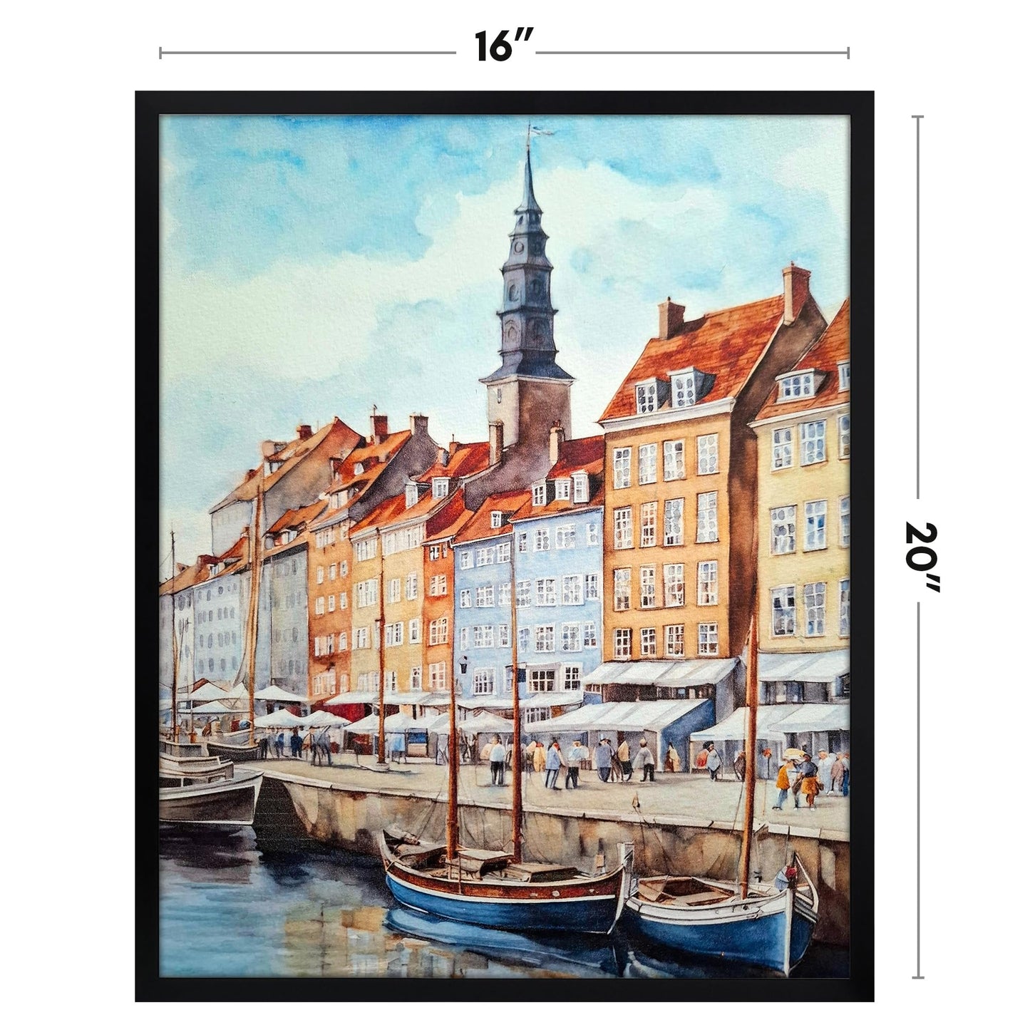 Americanflat 16x20 Picture Frame with Polished Plexiglass - Streamline Collection - Thin Border Picture Frame for Wall Display - Hanging Hardware Included - Black