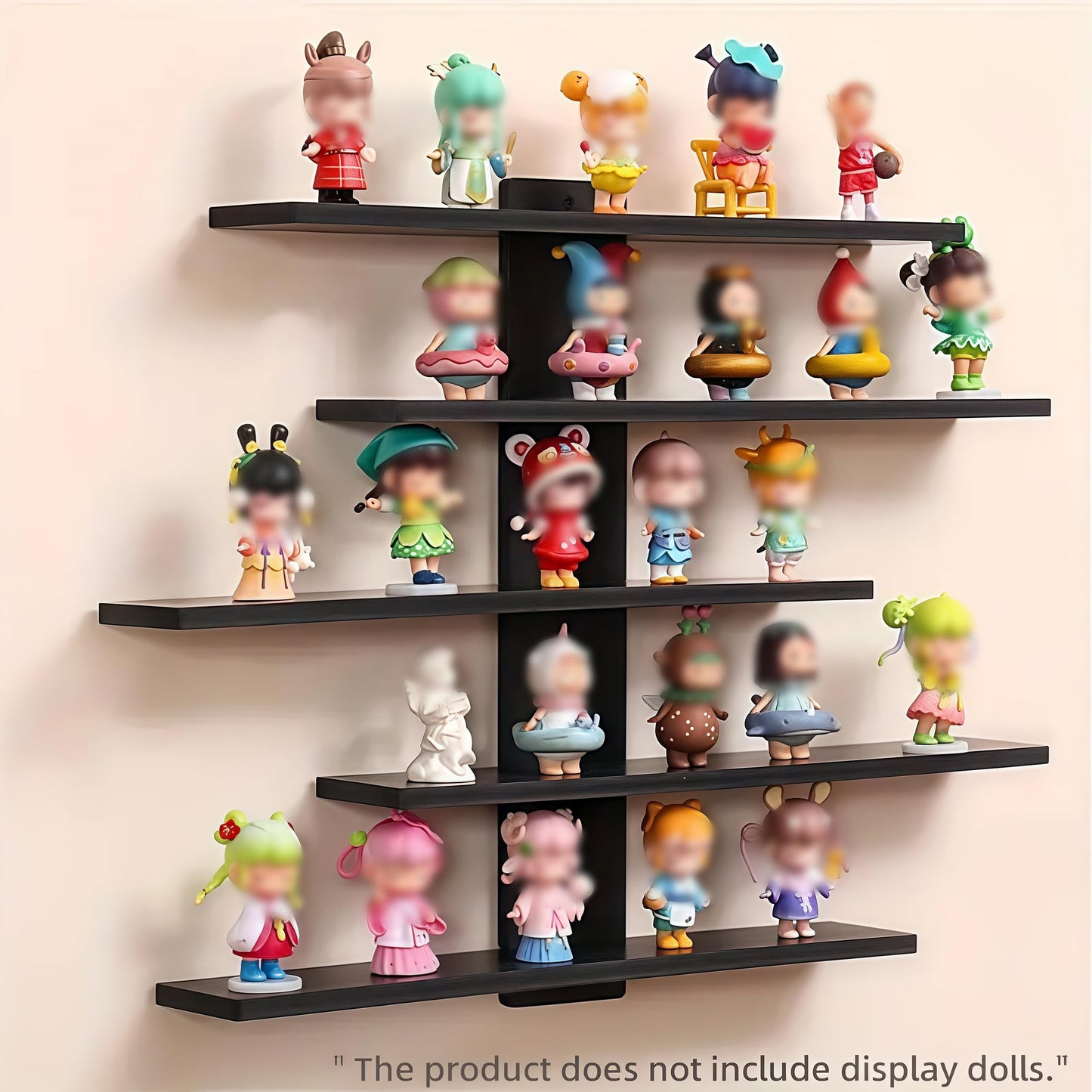 HUHUJIA 5-Tier Floating Wall Mounted Shelves, Wall Display Storage Shelf for Anime Figurines, Dolls, Plants & Statues, Decorative Organizer for Bedroom, Living Room, Study, Kids Room(White)
