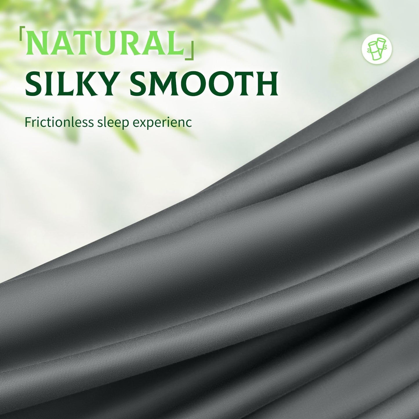 SONORO KATE 100% Viscose Derived from Bamboo_, Extra Deep Pocket up to 18"-24",Ultra Soft & Cooling Sheets for Hot Sleepers, Hotel Luxury Silky Bed Sheets (Dark Grey,King)