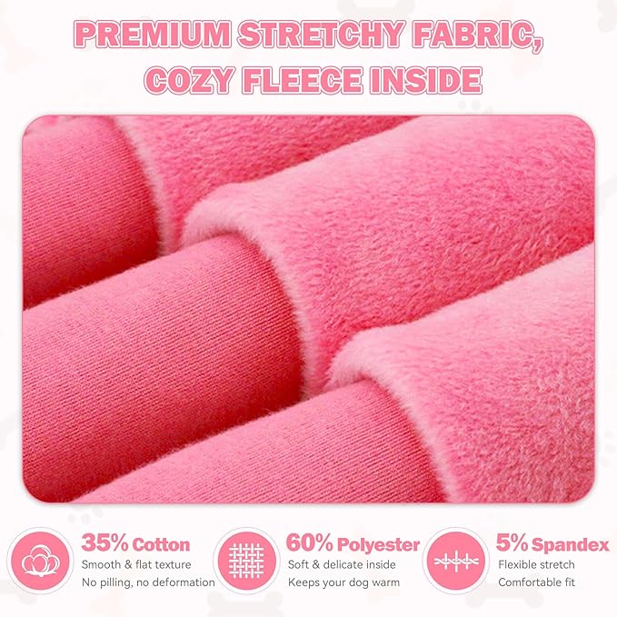 Dog Sweaters,Dog Hoodie,Cozy Fleece Interior Sweatshirt with Hood & Pocket,Leash Hole,Pet Clothes Sweater for Small,Medium,and Large Dogs,Pink&2XL