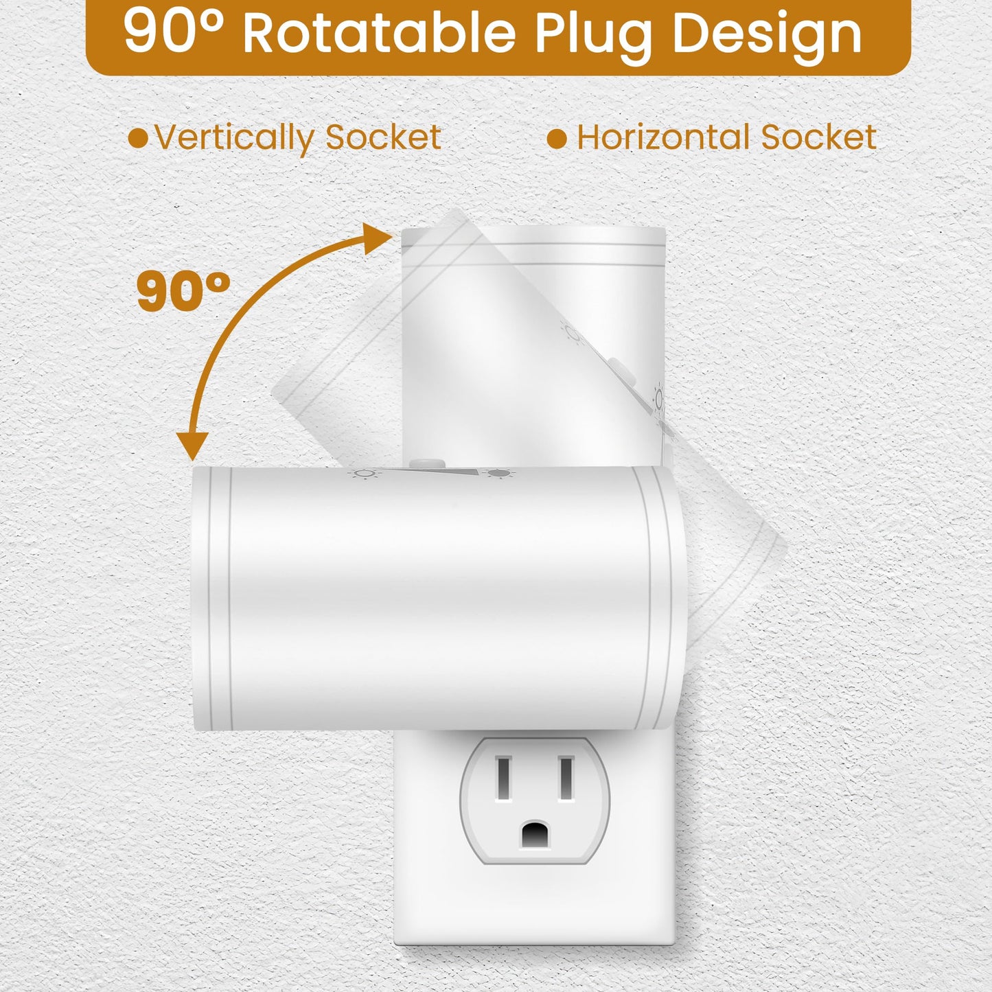 SETEN LED Night Lihgt Dimmable Plug into Wall,Night Lights Plug in,Cool White 4000K(0-300 LM), Light Sensor Dusk to Dawn Nightlight,for Hallway Bathroom,Bedroom 4- Pack