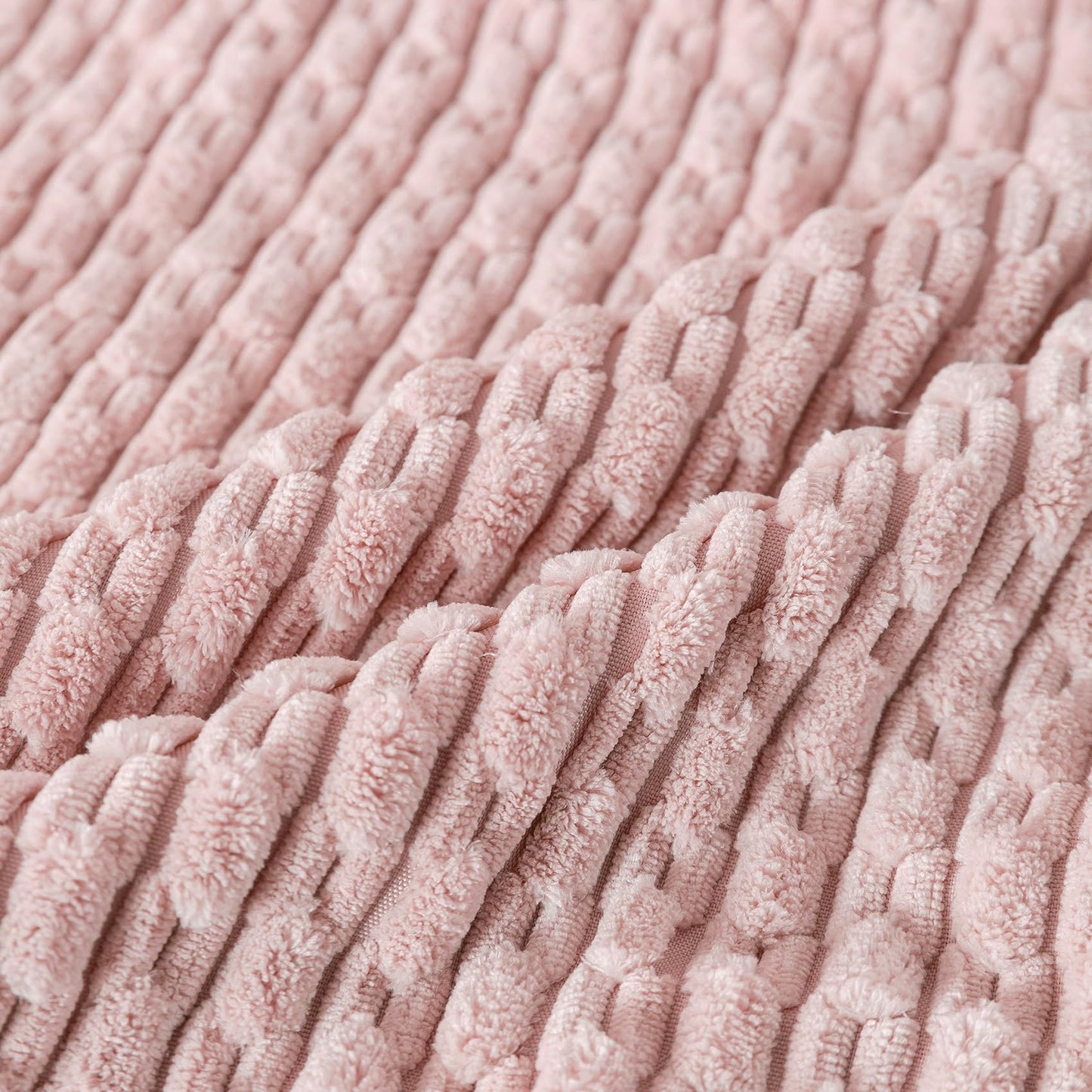 Cozoomy Set of 4 Light Pink Decorative Throw Pillow Covers 20x20 Inch Corduroy Pillow Covers for Bed Couch Sofa Living Room Soft Square Cushion Cases