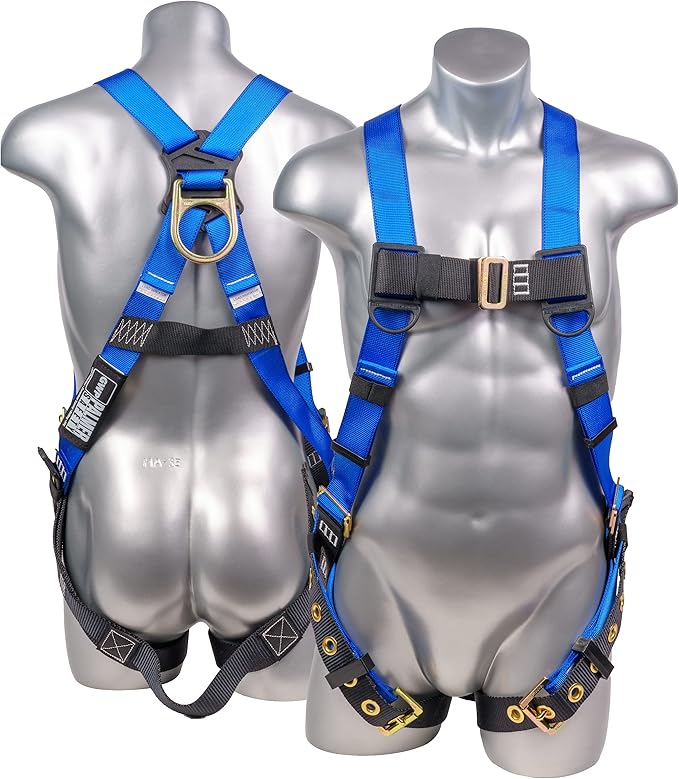 Palmer Safety ATERET Bundle 1D Full Body Safety Harness 6' Safety Lanyard 4' Anchor Strap I OSHA Compliant Arrest Kit I Ideal for Construction & Scaffolding Use