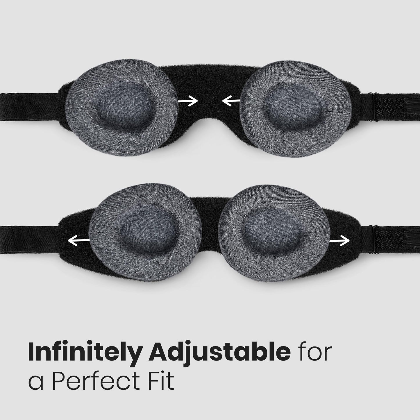 Manta Slim Sleep Mask – Ultra-Light Blackout Eye Mask with Adjustable Eye Cups, Above-the-Ear Elastic Strap, Minimalist Low-Profile Design for Better Rest