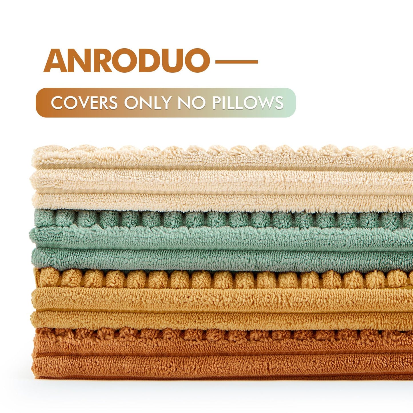 ANRODUO Pack of 4 Decorative Throw Pillows for Couch Orange Teal 18x18 Inch Boho Cozy Soft Corduroy Cushion Covers Farmhouse Accent Pillowcases for Mid Century Summer Home Decor Sofa Bed Living Room