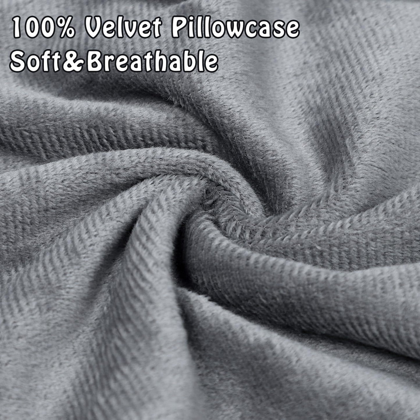 Pregnancy Pillow Cover J-shaped Replacement Pillowcase(Cover Only), Soft Full Body Pillow Case for Maternity Pillows, Provides Sleep and Pregnancy Support, 100% Velvet with Zipper, Universal Fit, Grey