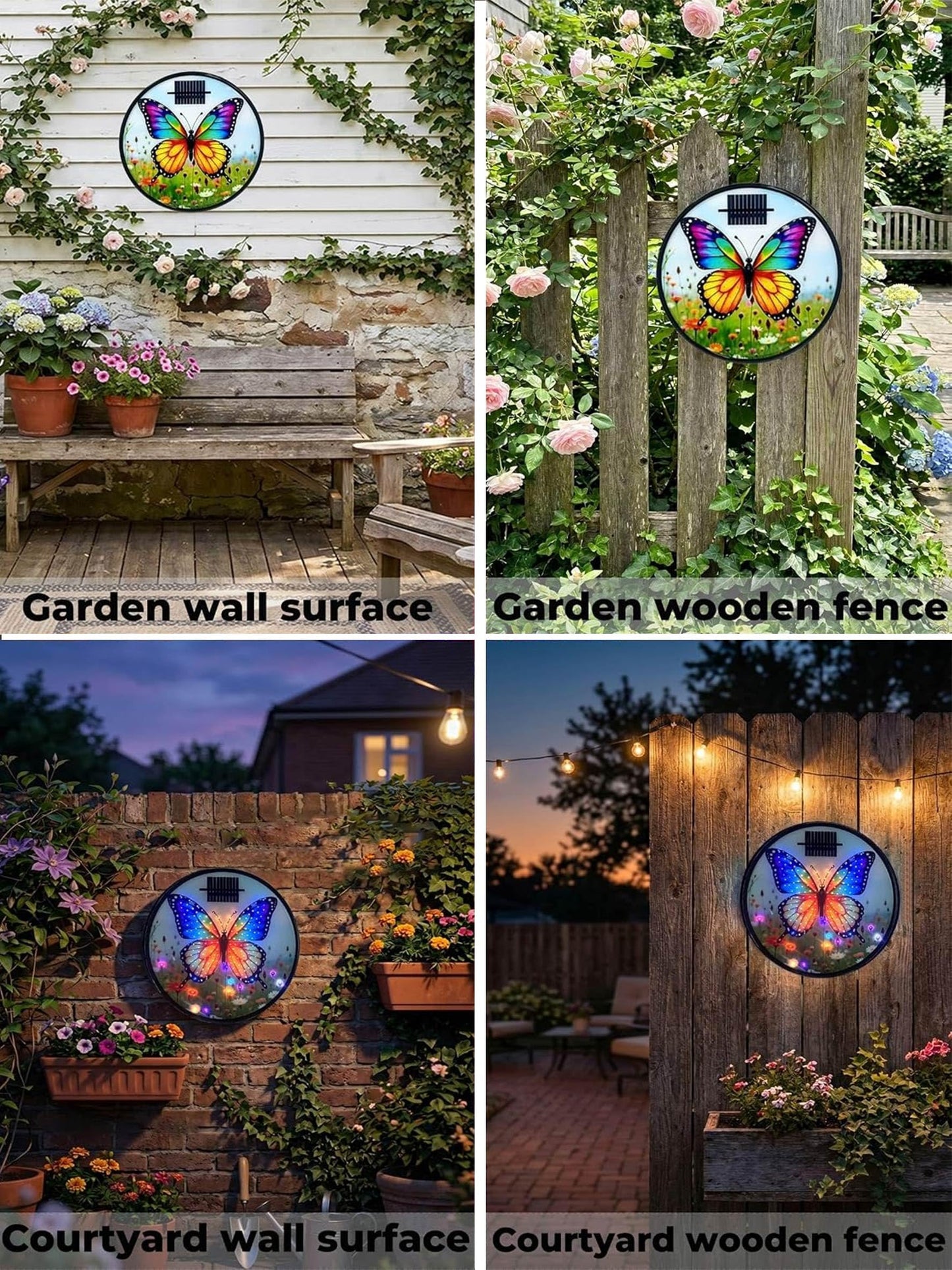 CBAXEAXMM Solar Butterfly Wall Decor (Colorful)