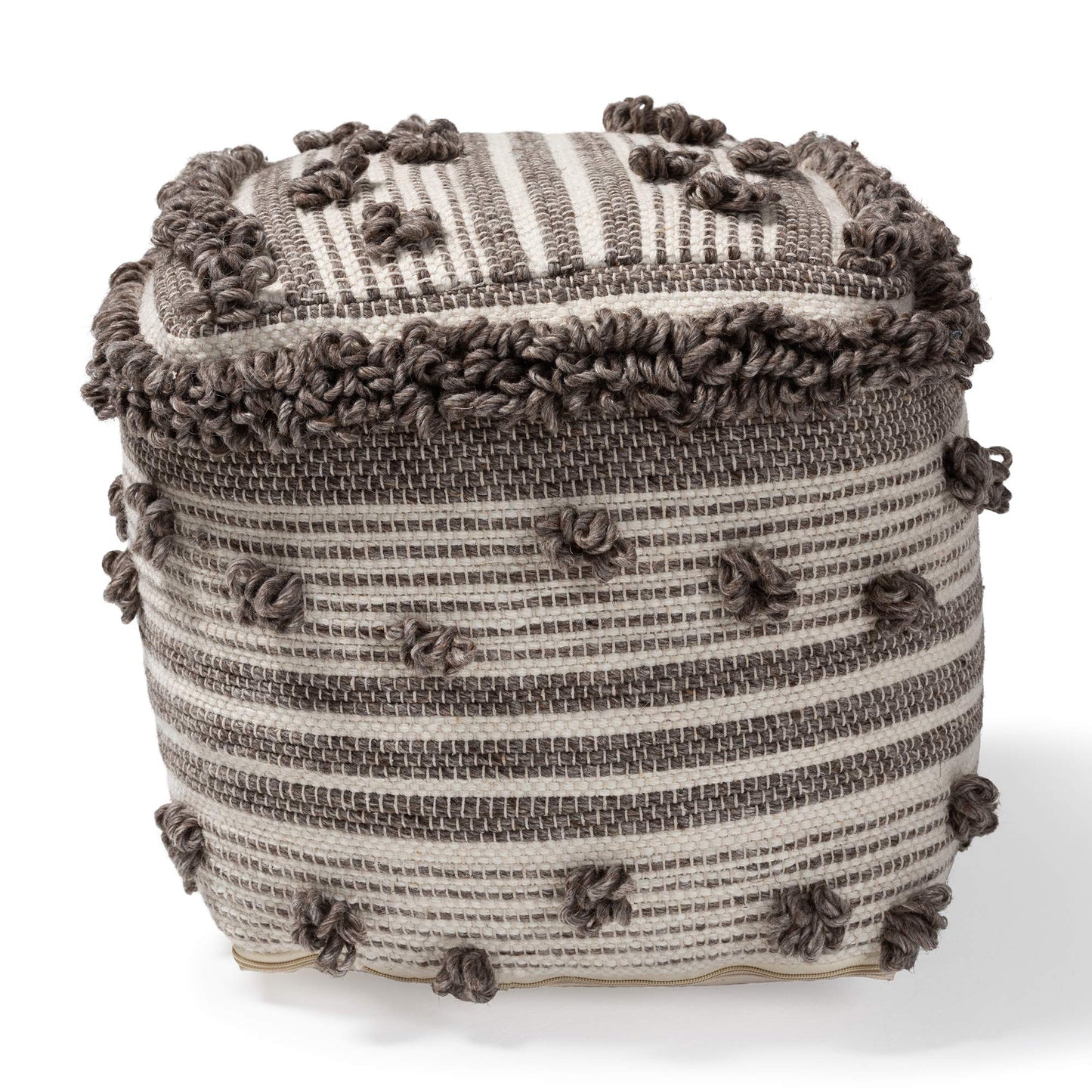 Baxton Studio Ottomans, One Size, Ivory/Brown