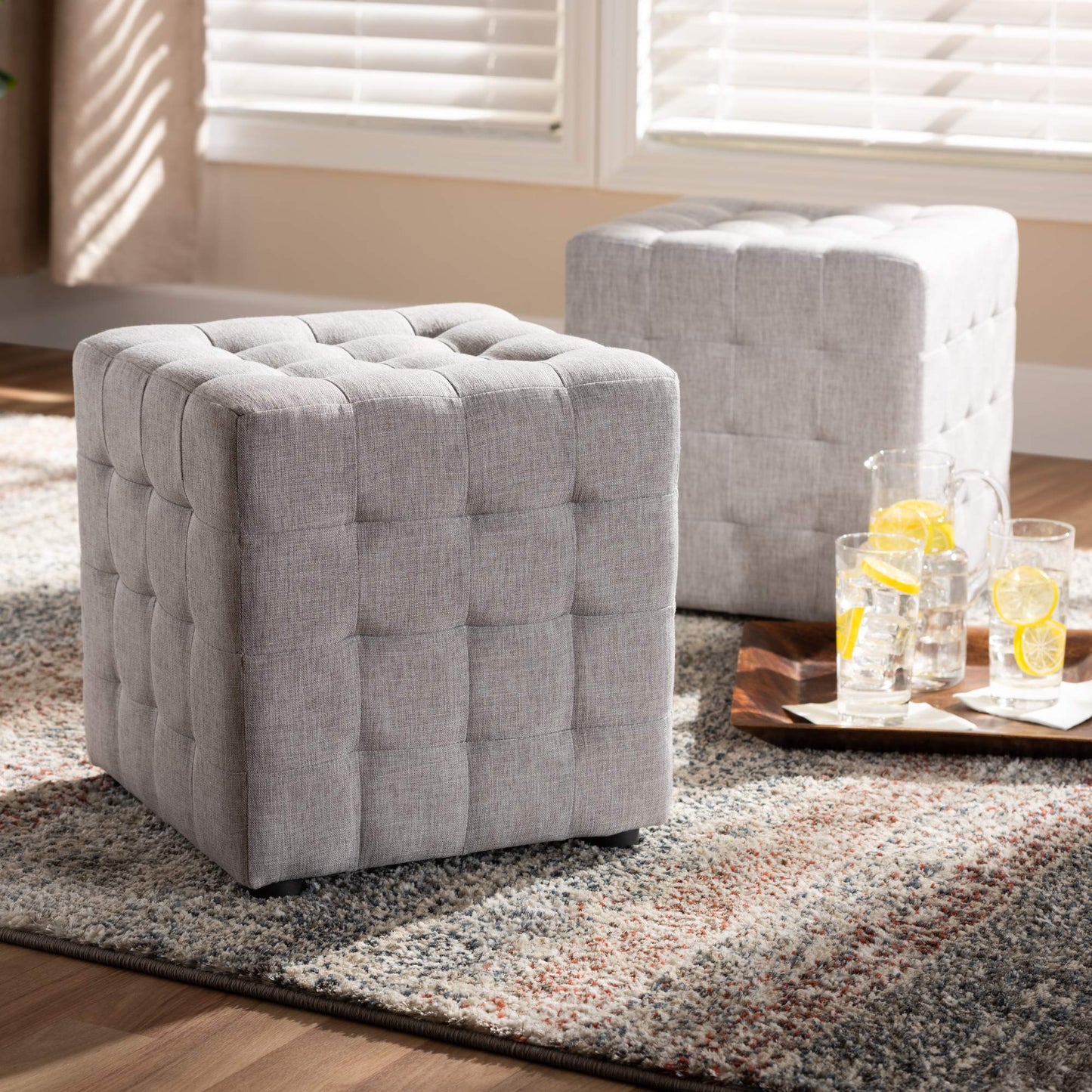 Baxton Studio Ottomans, One Size, Grayish Beige