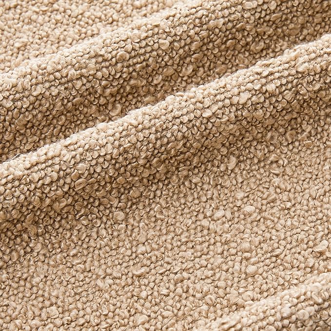 Mixhug Decorative Boucle Throw Pillow Covers, Camel, 20 x 20 Inches, Pack of 2 - Textured Boho Pillow Covers for Couch and Bed