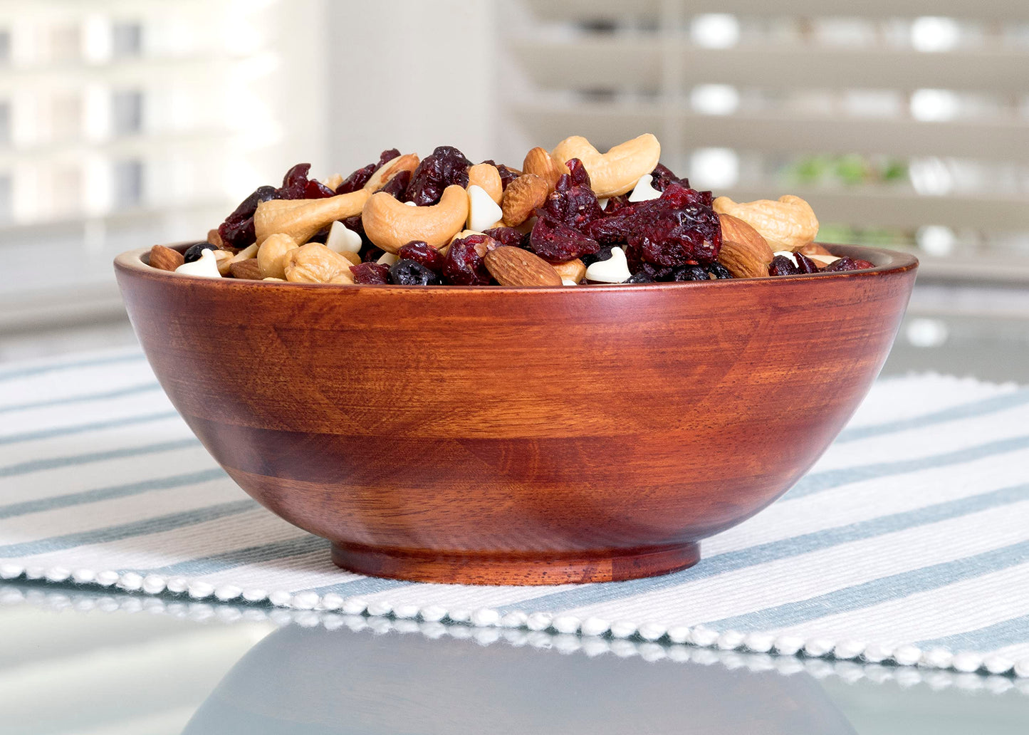 Lipper International Cherry Finished Footed Serving Bowl for Fruits or Salads, Small, 7" Diameter x 2.75" Height, Single Bowl