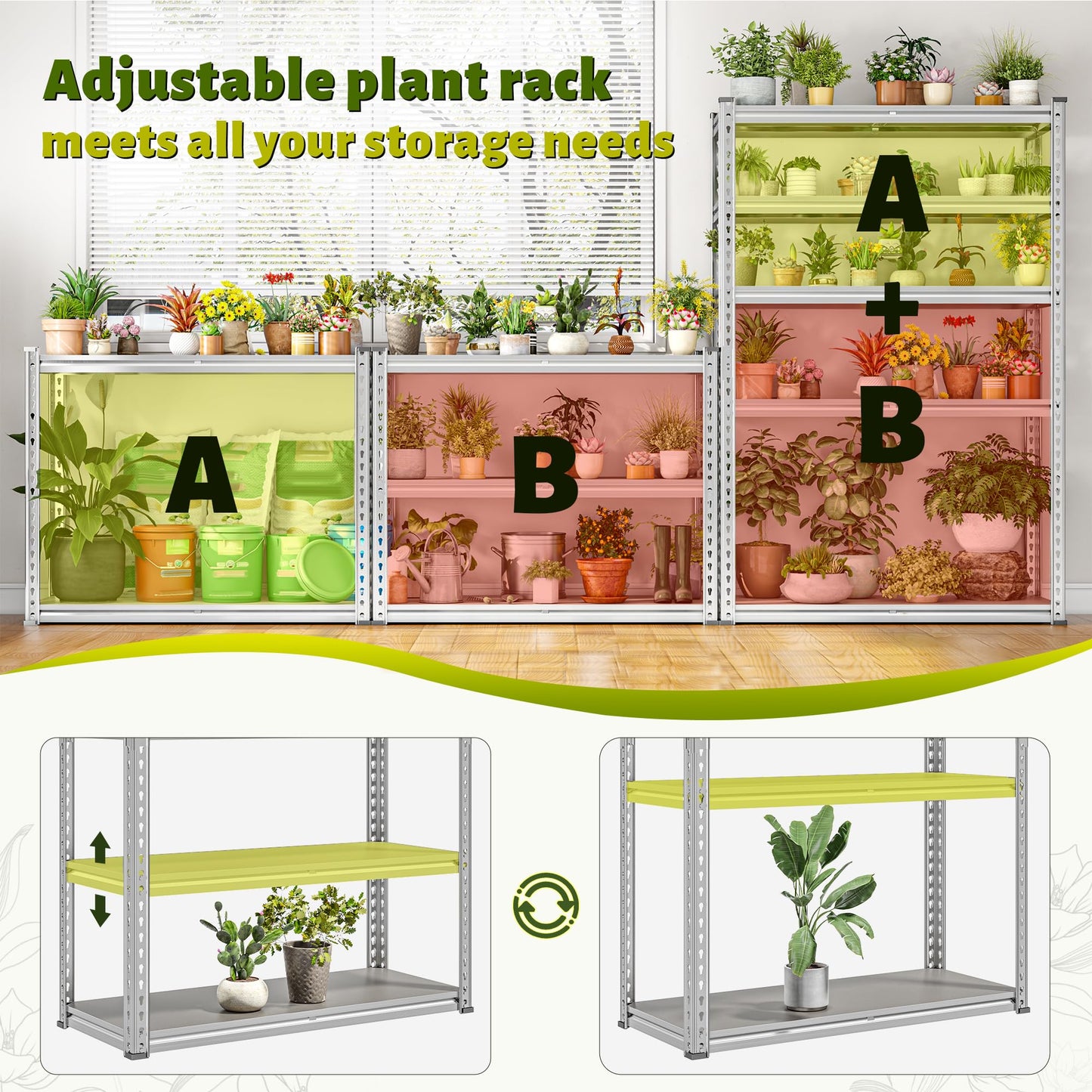 REIBII 72" H Waterproof Plant Stand with PP Board for Gardening Enthusiasts