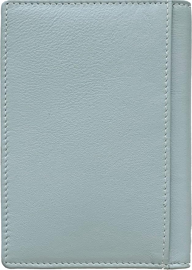 Personalized Monogrammed Chambray Leather RFID Passport Wallet and Luggage Tag