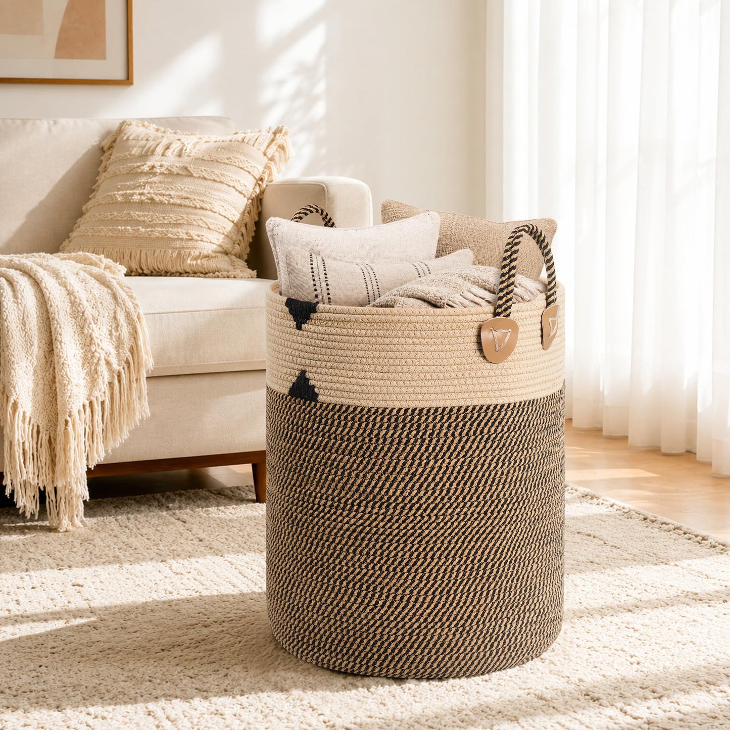 Laundry Basket for Laundry Room Organization Laundry Hamper with Lid Blanket Basket for Living Room