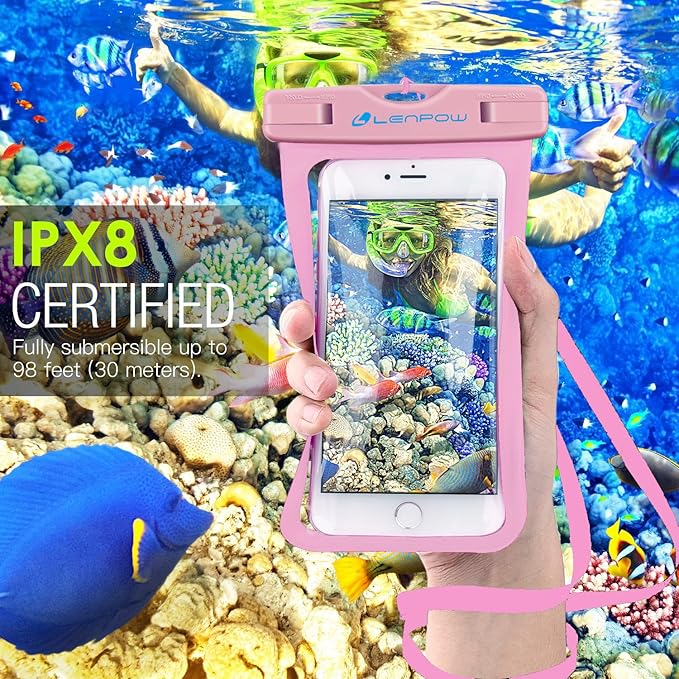 Waterproof Phone Case, 2-Pack IPX8 Lanyard Waterproof Phone Pouch, Universal Clear Dry Bag for iPhone 17 16 15 14 13 12 Pro Max Plus Samsung Galaxy S24 S23 S22 Note Google Pixel HTC up to 7.5"