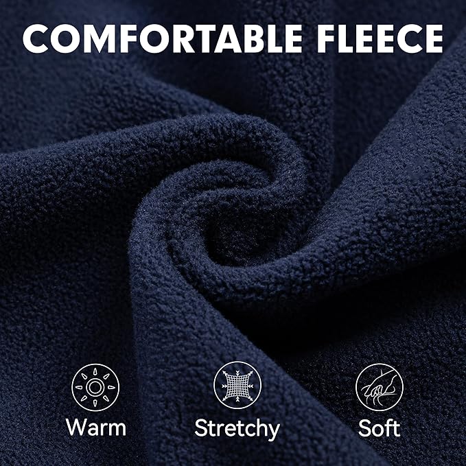 cyeollo Dog Sweaters for Medium Dogs Boy, Turtleneck Stretchy Pullover Fleece Dog Jacket, Warm Lightweight Coat Winter Pet Clothes, Navy Blue XL