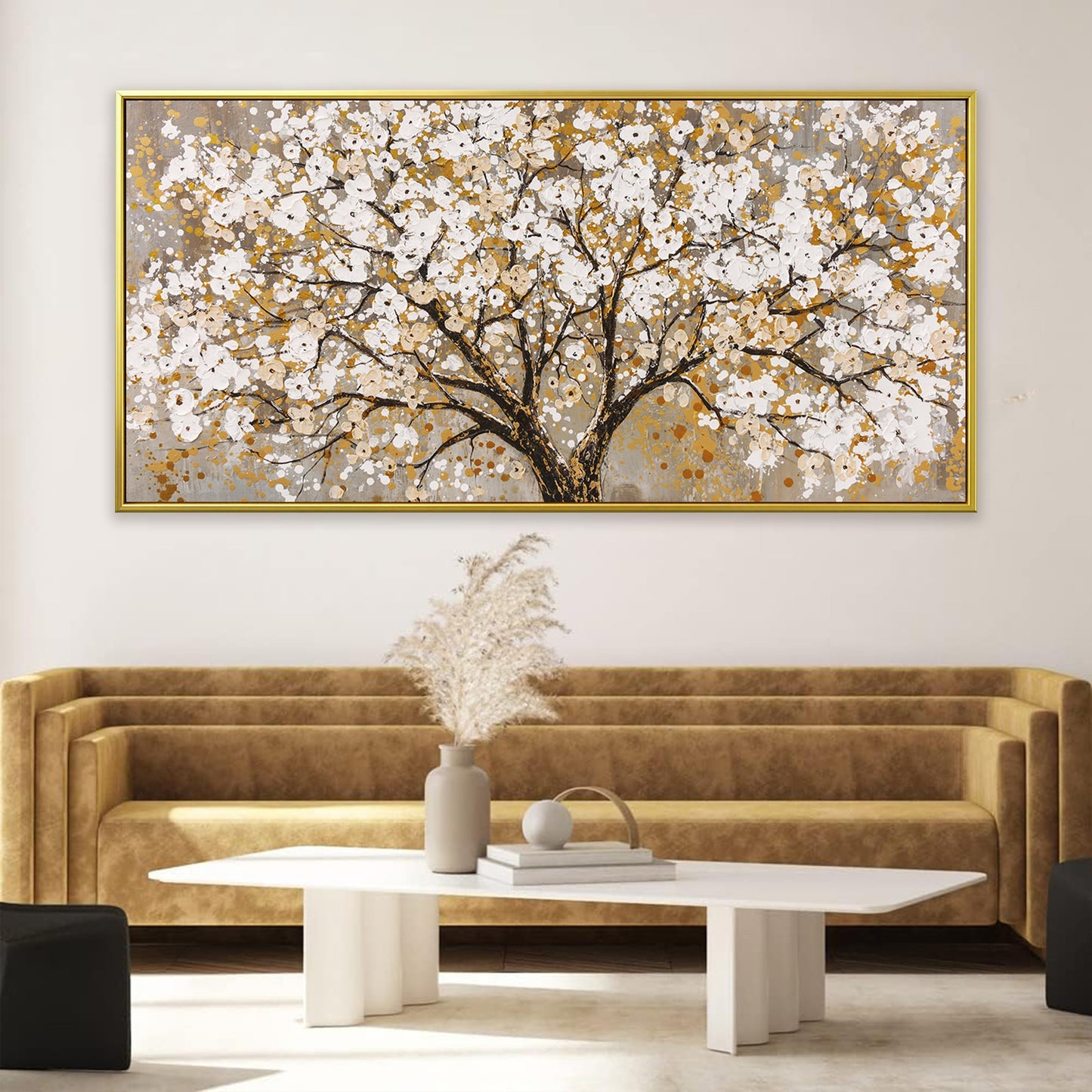 Large Gold Framed Wall Art Print Tree Of Life Wall Art 29" x 58"