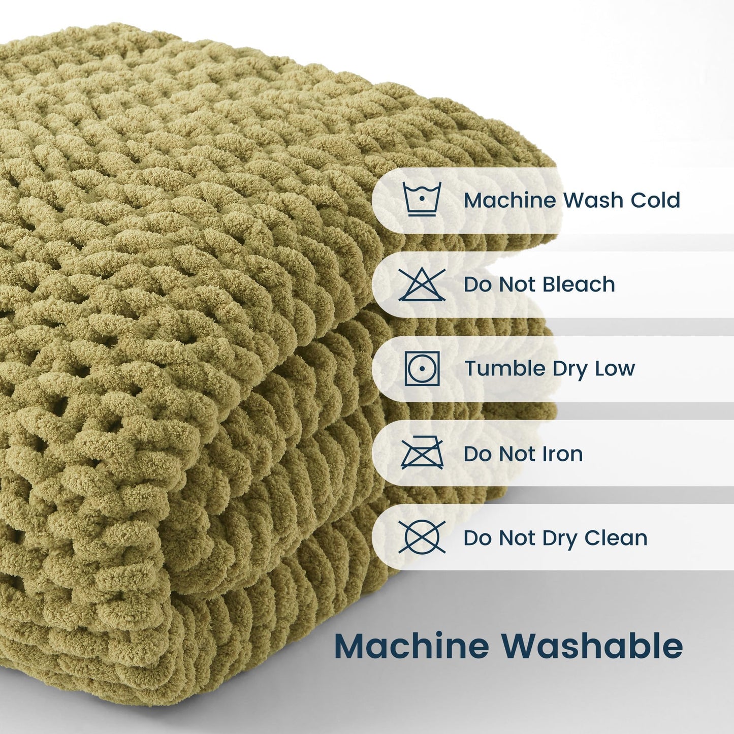 SLEEP ZONE Chunky Knit Throw Blanket for Couch, Throw Blankets for Bed - Hand Made Cozy Soft Large Rope Knot Heavy Blankets Home Decor (Green, 40x50in)