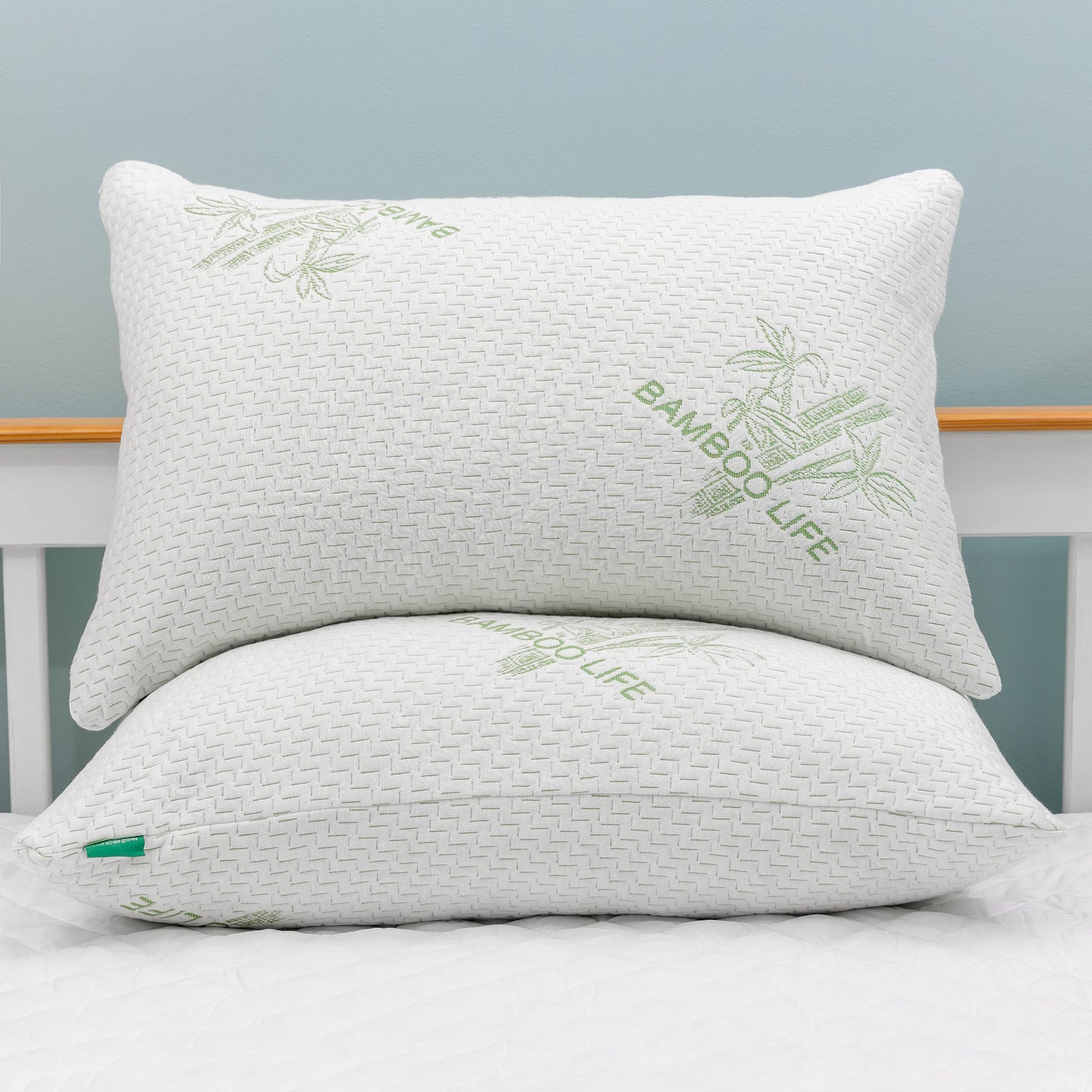 Elif Queen Size Pillows for Sleeping, Set of 2 – Cooling Shredded Memory Foam Pillow with Removable Cover for Back, Stomach & Side Sleepers, Rayon Derived from Bamboo, Queen (2 Pack)