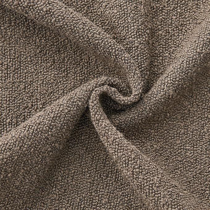ANRODUO Pack of 2 Textured Boucle Throw Pillow Covers Soft Brown Euro Decorative Accent Solid Pillow Cases Cozy Modern Couch Cushion Case for Chair Sofa Bedroom Living Room Home Decor, 24 x 24 Inch