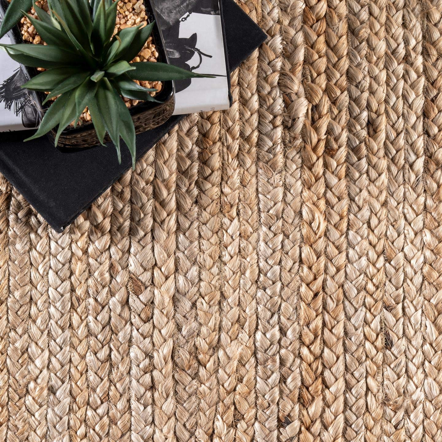 nuLOOM 8x10 Rigo Jute Hand Woven Area Rug, Natural, Solid Farmhouse Design, Natural Fiber, For Bedroom, Living Room, Dining Room, Hallway, Office, Kitchen, Entryway