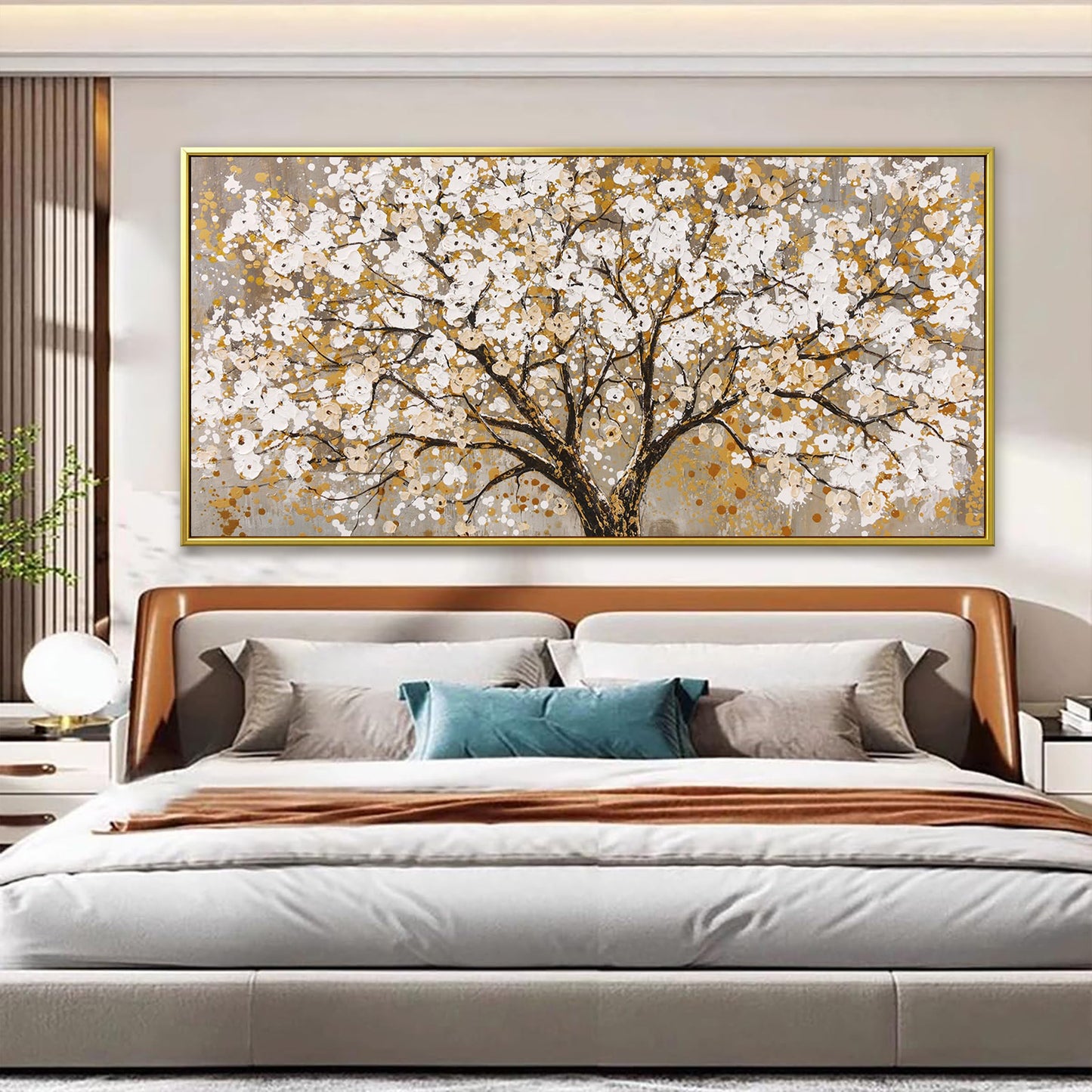 Large Gold Framed Wall Art Print Tree Of Life Wall Art 29" x 58"