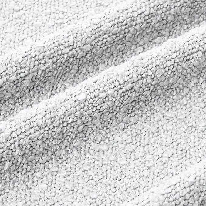 Mixhug Decorative Boucle Throw Pillow Covers, Light Gray, 18 x 18 Inches, Pack of 2 - Textured Boho Pillow Covers for Couch and Bed