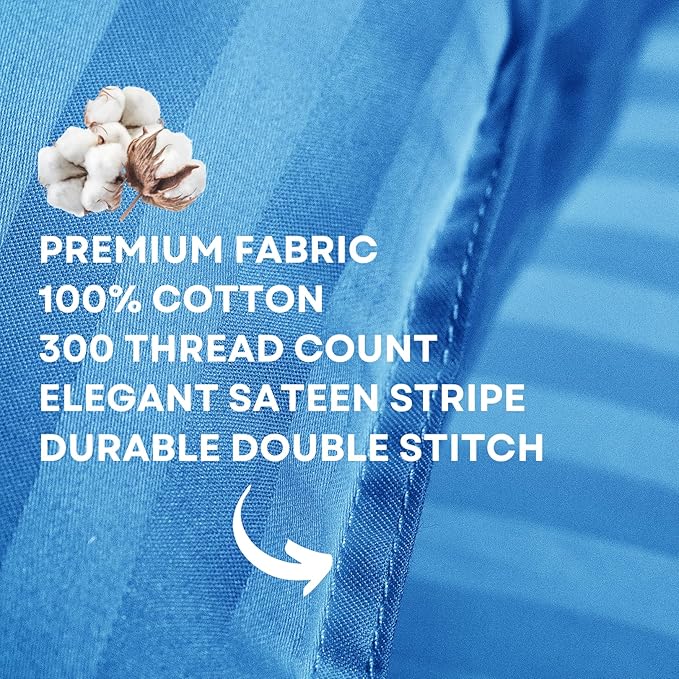kinder Fluff Children Pillows for Bed (2X) 14x20in- The Only Kids Pillow 300T Cotton Shell & Down Alternative Fill - Travel Pillow for Children Bedding Set Sleeping Pillow Floor Bed Pillows- Blue- M