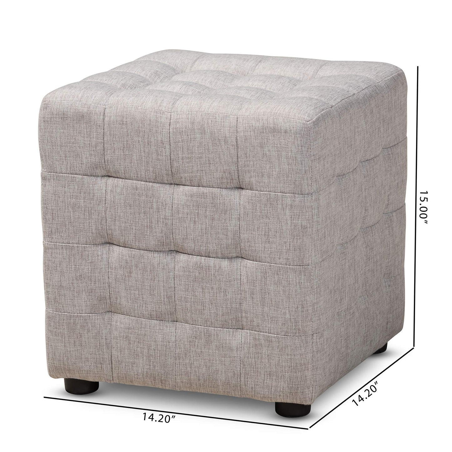 Baxton Studio Ottomans, One Size, Grayish Beige