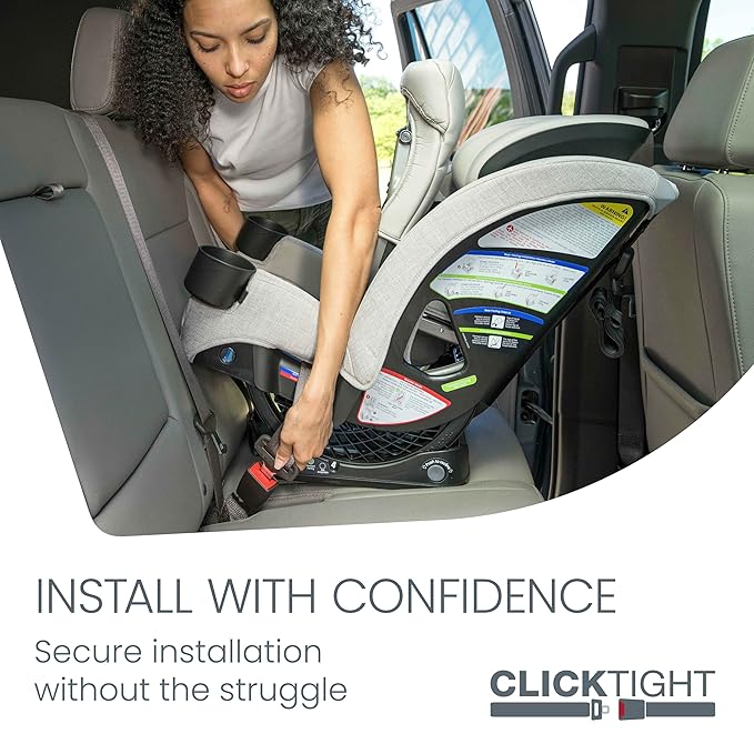 Britax One4Life Slim All-in-One Car Seat, 10 Years of Use, 17.5” SpaceSaver Design, Converts from Rear-Facing Infant Car Seat to Forward-Facing Booster Seat, ClickTight Installation, Parchment