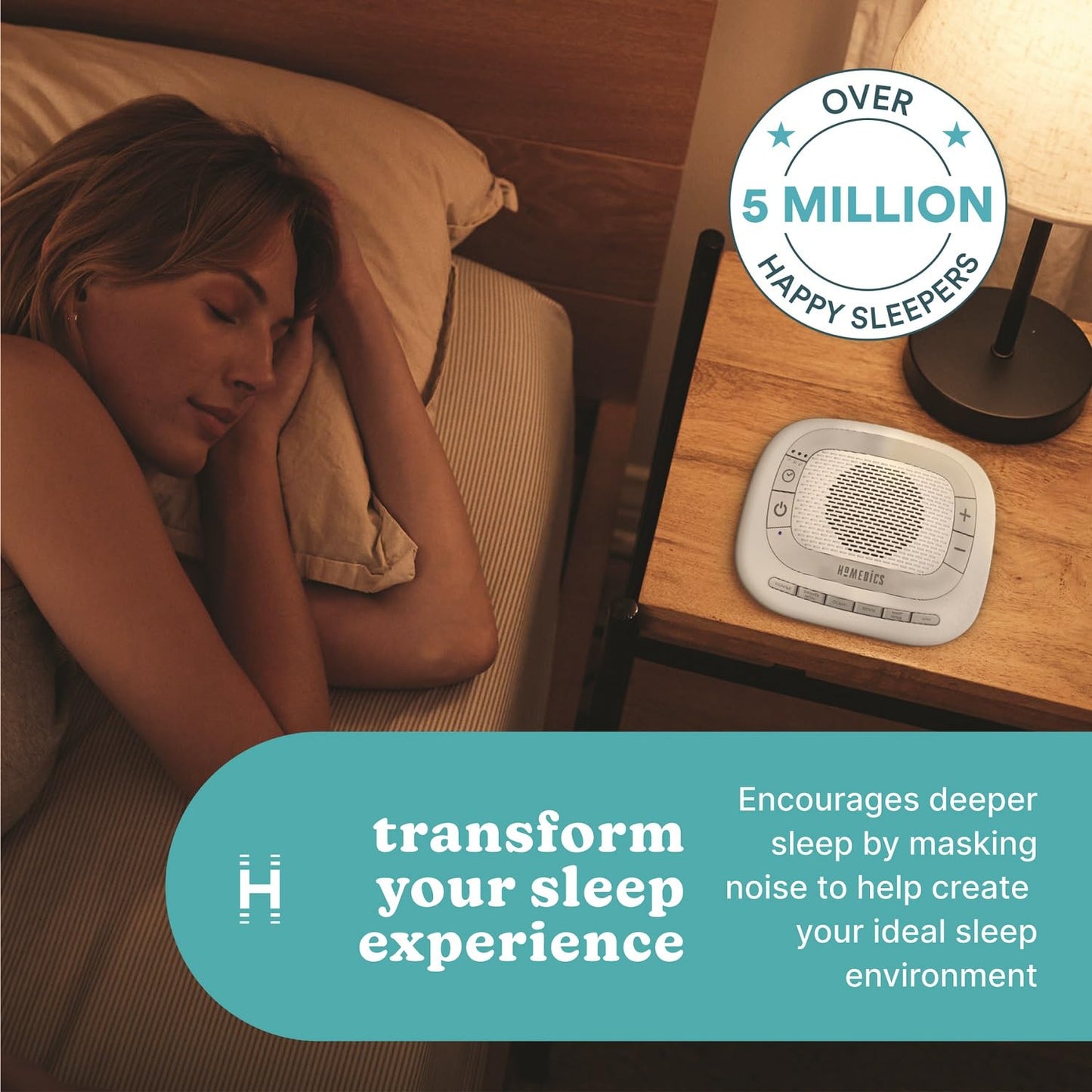 Homedics SoundSleep Rejuvenate White Noise Sleep Machine, Small Travel Sound Machine with 6 Relaxing Nature Sounds, Portable Sound Therapy for Home, Office, Nursery, Auto-Off Timer, By Homedics