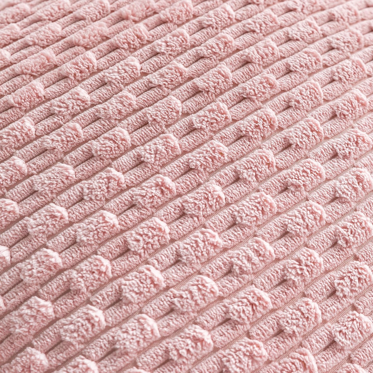 Cozoomy Set of 4 Light Pink Decorative Throw Pillow Covers 20x20 Inch Corduroy Pillow Covers for Bed Couch Sofa Living Room Soft Square Cushion Cases