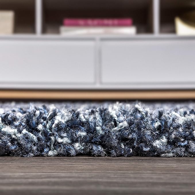 JONATHAN Y Mercer Shag Plush Tassel Denim Blue Indoor Area Rug, 5x8, Contemporary, Modern, Easy-Cleaning for Living Room, Bedroom, Kitchen, Pet Friendly, Non-Shedding (MCR100C-5)