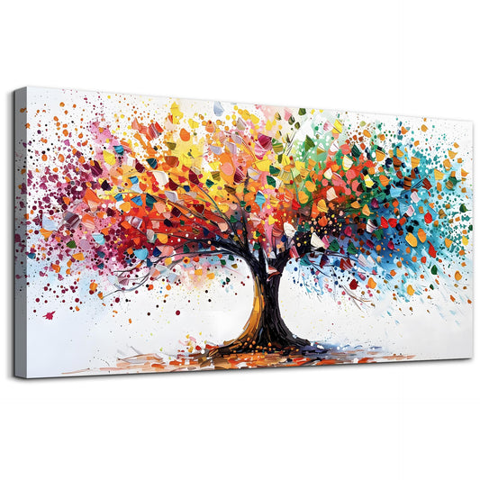 Lapremoly Abstract Wall Decorations For Living Room Framed Canvas Wall Art For Office Colorful Tree Landscape Wall Paintings Bedroom Home Decorations Modern Prints Posters Mural Artwork 20"X40"