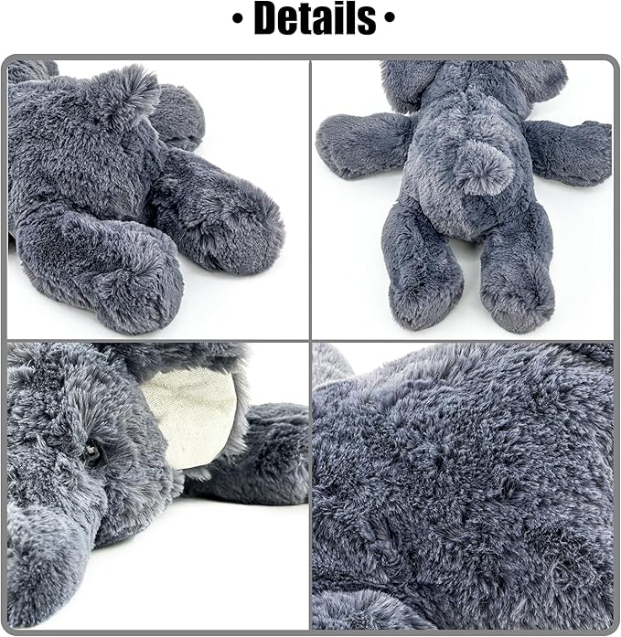 16" | 2 Pounds Gray Elephant Weighted Stuffed Animals,Sensory Comfort Plush Throw Pillow Toy,Kawaii Plushies Hugging Toy Gifts for Kids & Adults (Elephant, 16 inch 2 Pounds)