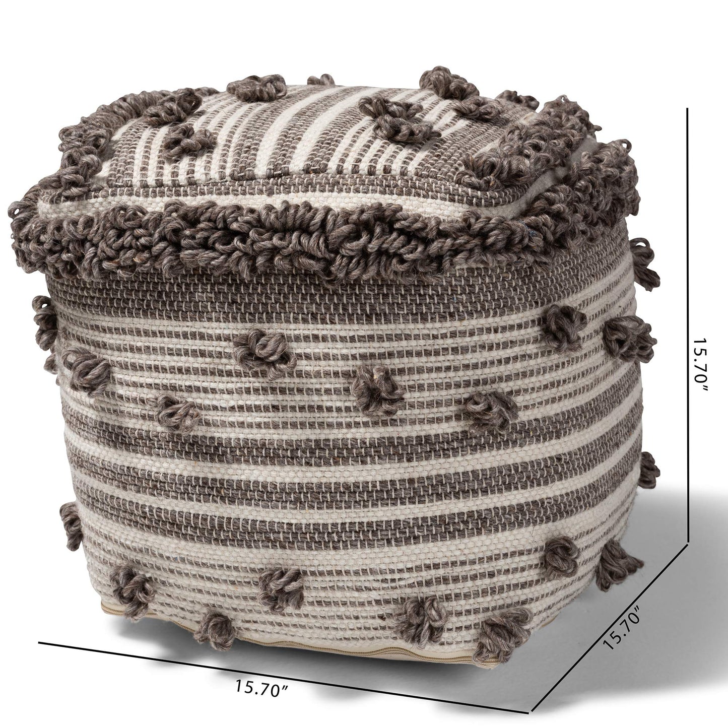 Baxton Studio Ottomans, One Size, Ivory/Brown