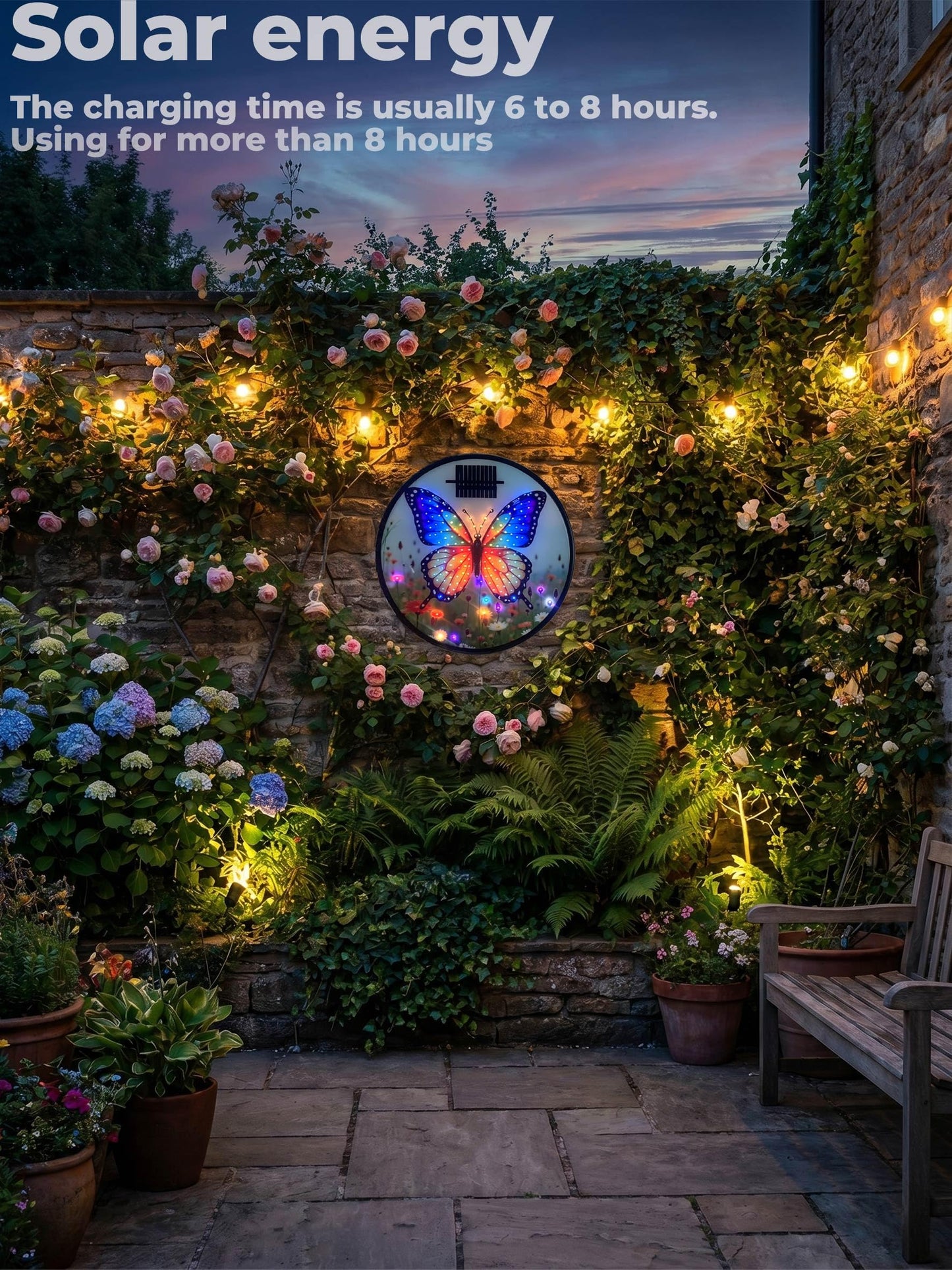 CBAXEAXMM Solar Butterfly Wall Decor (Colorful)