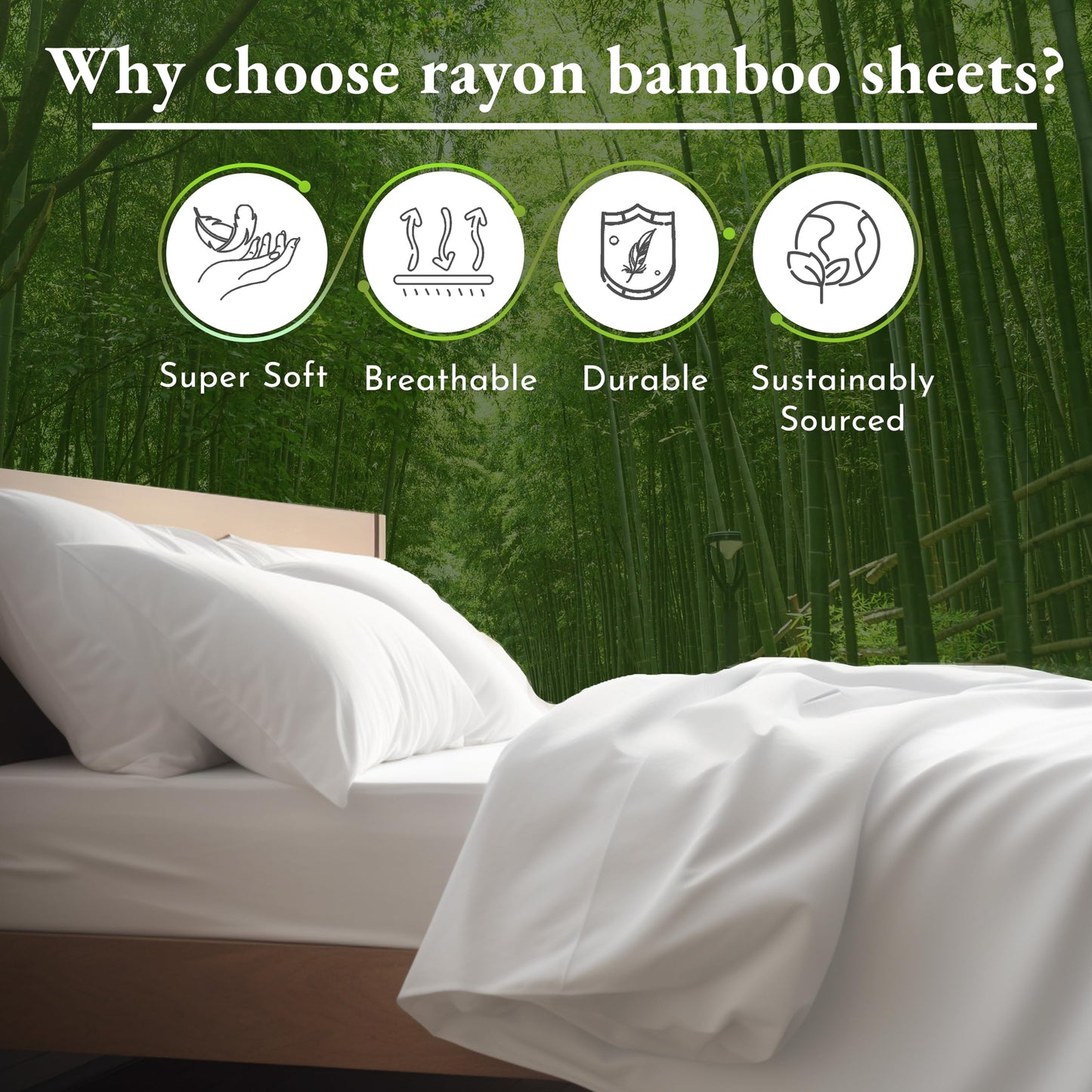 California Design Den Rayon from Bamboo Sheets Cal King Size - Luxury California King Sheet Sets with Deep Pockets, Cool and Durable Bedding - Ivory