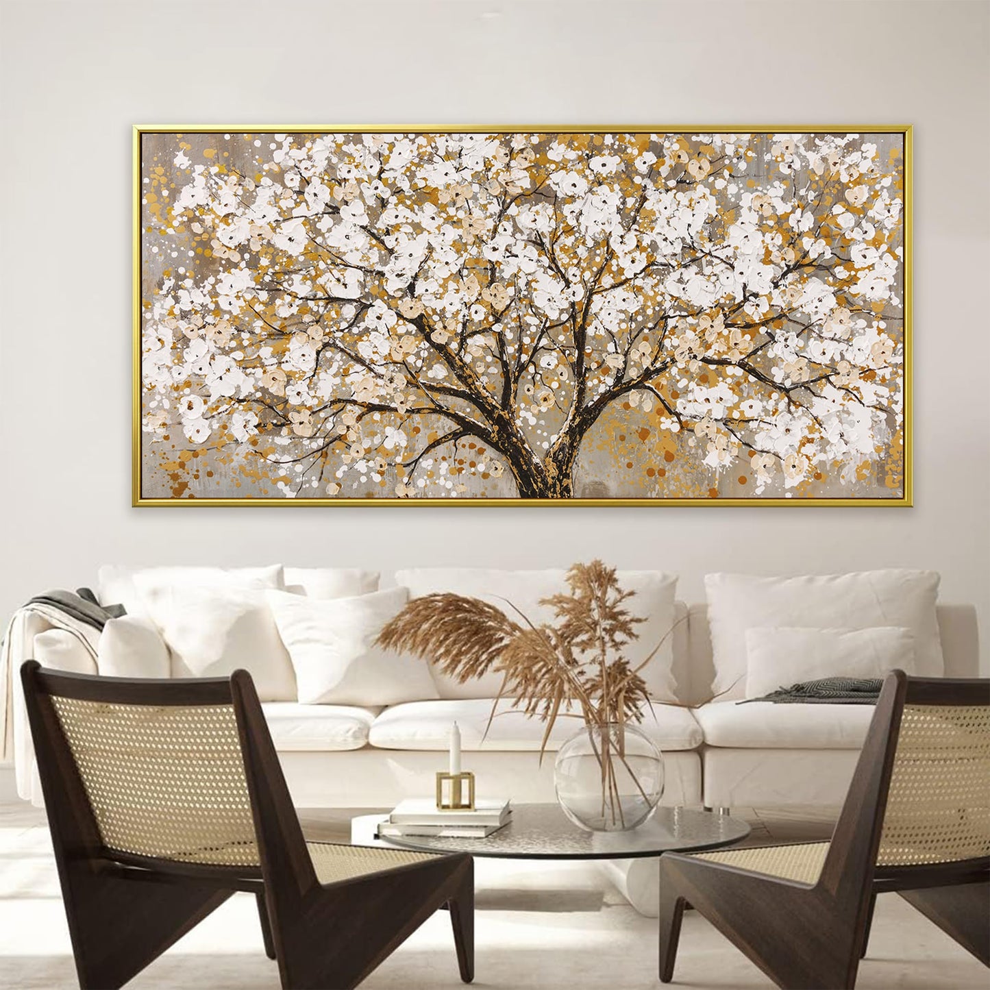 Large Gold Framed Wall Art Print Tree Of Life Wall Art 29" x 58"