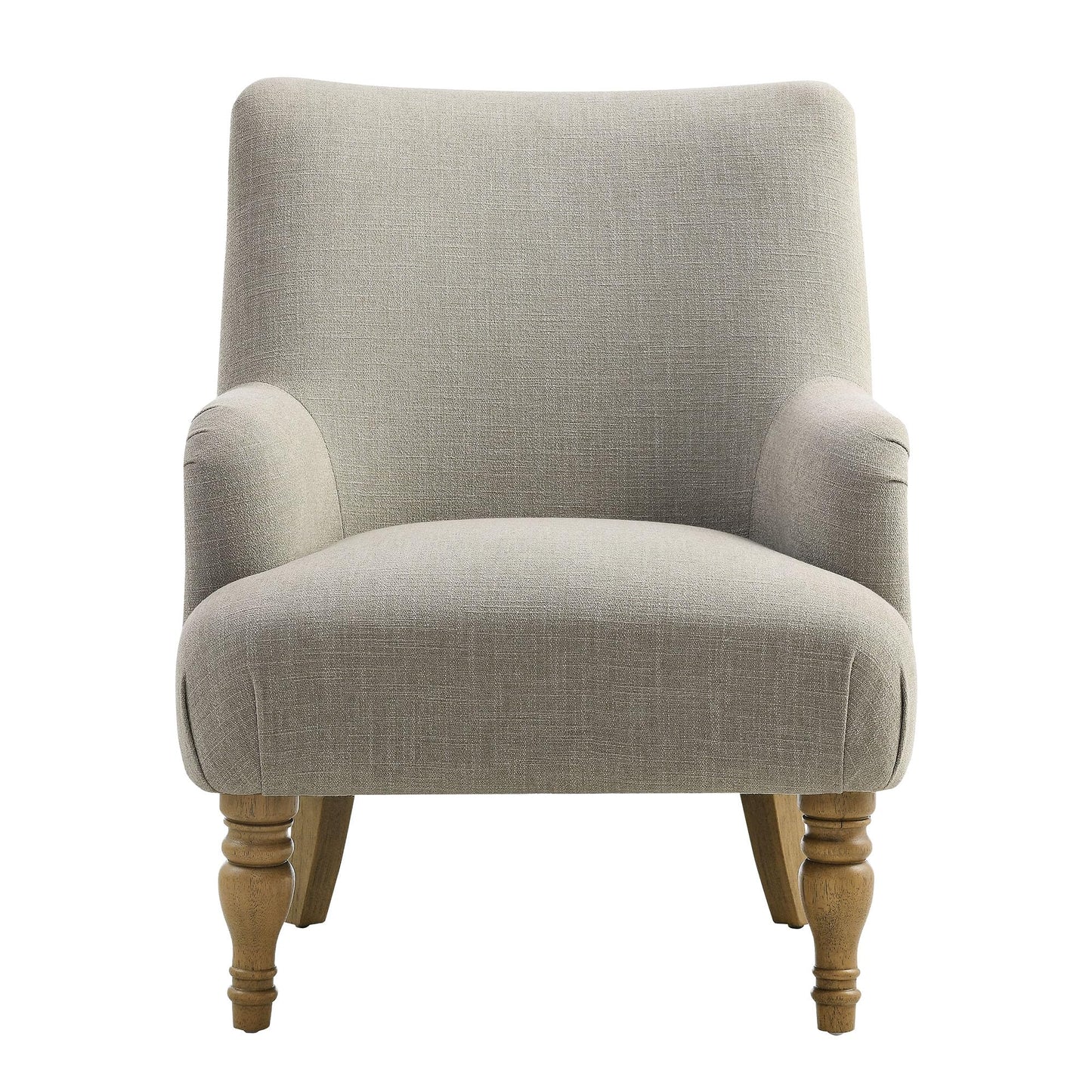 Modway Ellington Living Room Accent Armchair in Linen – Fabric Upholstered Reading Arm Chair with Wooden Legs – Modern Lounge Chair with French Piping Trim