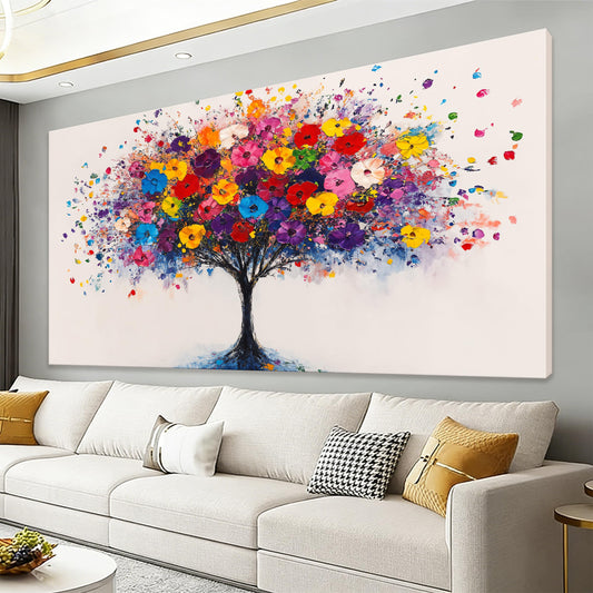 YISXINOAG Canvas Art Wall Decor Modern Abstract Wall Decor Colorful Tree of Life Wall Art Modern Home Decor Colorful Tree Paintings Abstract Artwork Pictures for Bathroom Ready to Hang Size 20"X40"