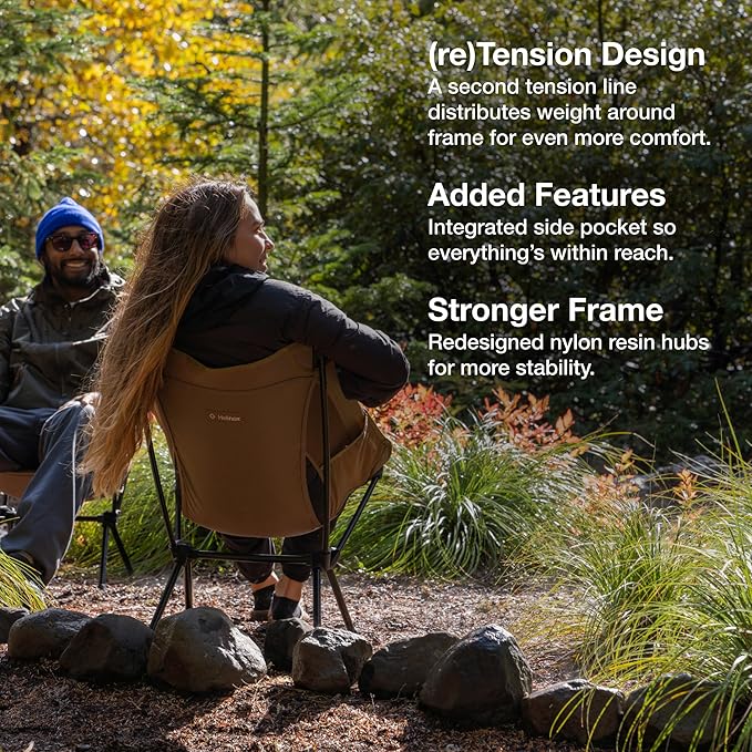 Helinox Chair One (re) High-Performance Camping Chair, 1.97lbs, Lightweight Compact Collapsible Outdoor Chairs, Backpacking, Picnic, Adventures, Xray Tiger Camo