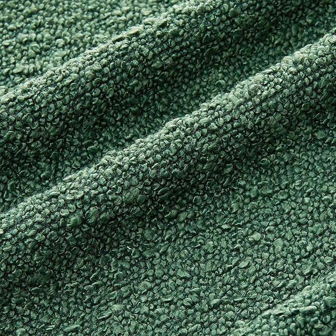 Mixhug Decorative Boucle Throw Pillow Covers, Forest Green, 18 x 18 Inches, Pack of 2 - Textured Boho Pillow Covers for Couch and Bed