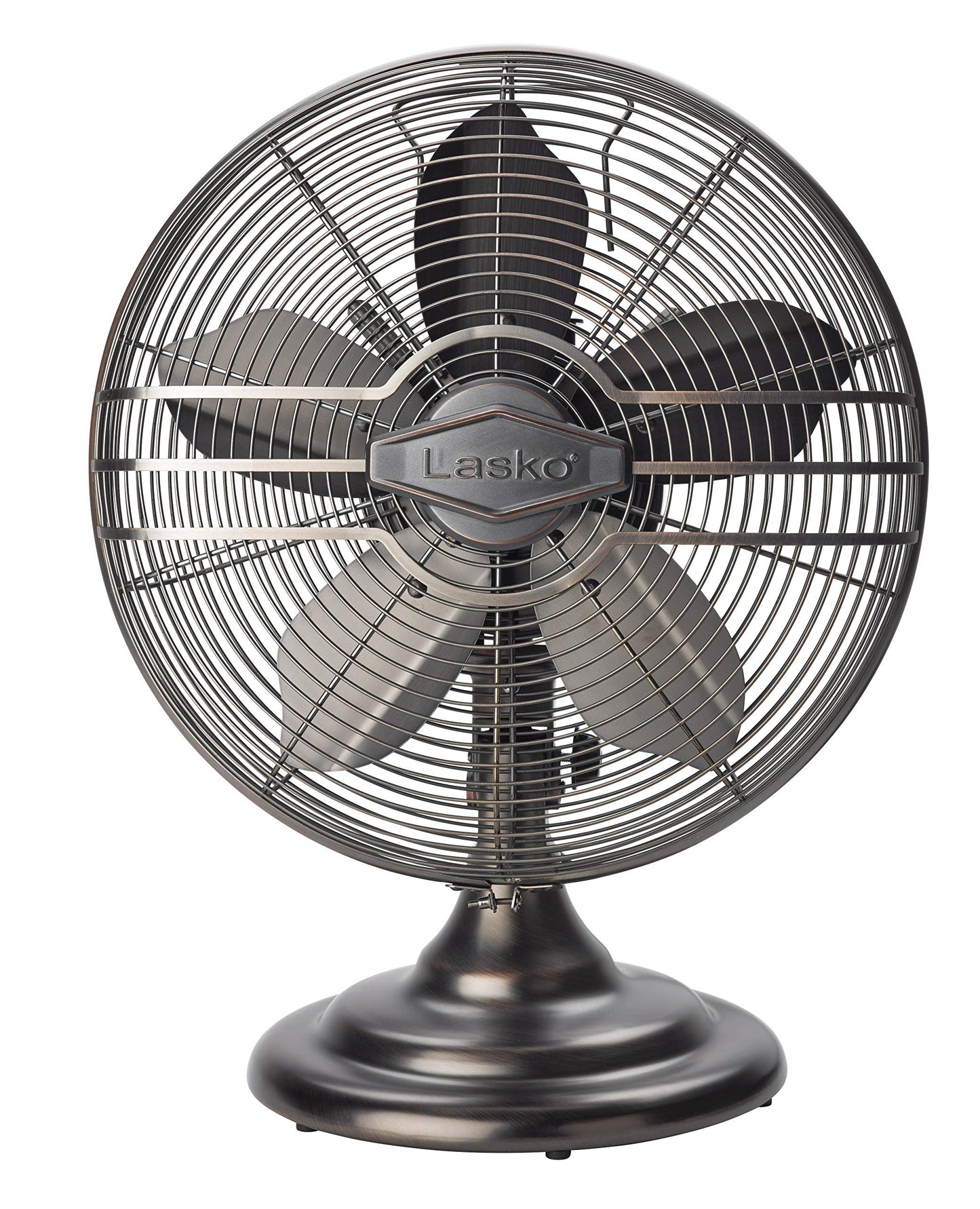 Lasko Oscillating Table Top Fan, Portable, 3 Quiet Speeds, for Bedroom, Kitchen and Office, 17", Bronze, R12210