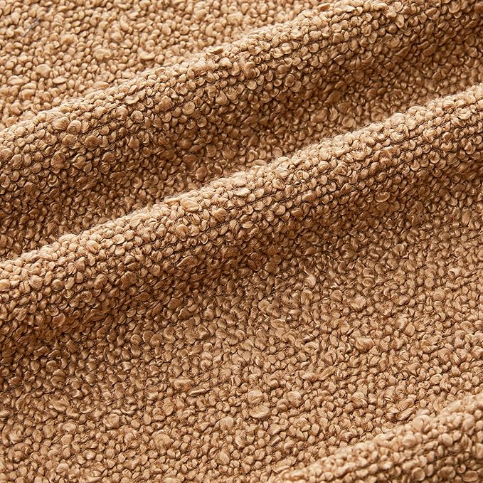 Mixhug Decorative Boucle Throw Pillow Covers, Tobacco Brown, 12 x 20 Inches, Pack of 2 - Textured Boho Pillow Covers for Couch and Bed