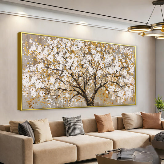 Large Gold Framed Wall Art Print Tree Of Life Wall Art 29" x 58"